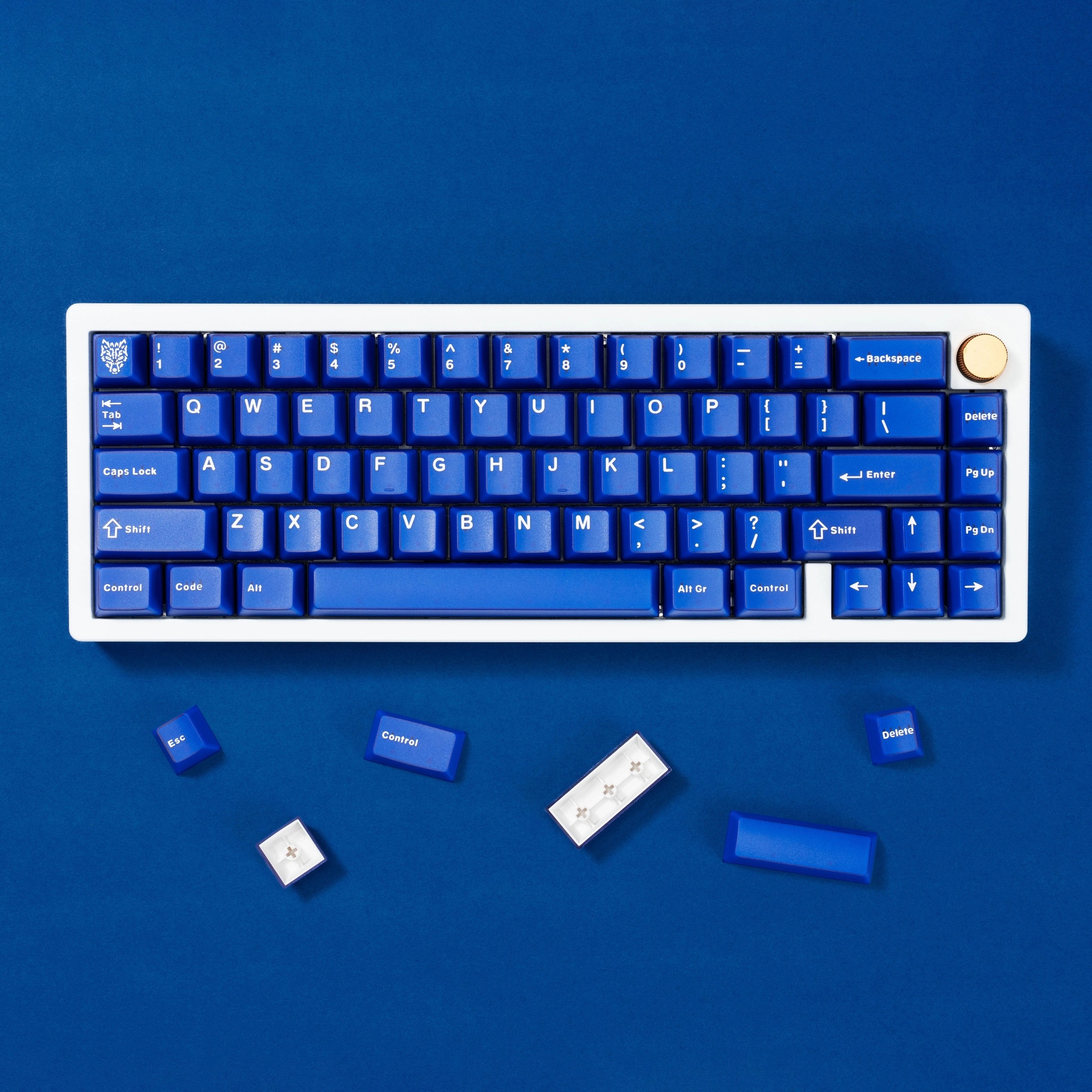 爱菲克莱因蓝半透键帽原厂高度ABS二色双色键帽机械键盘 - 图0