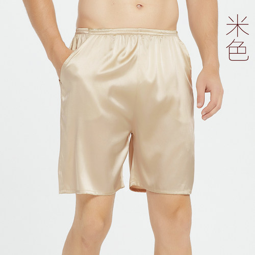 夏季天然桑蚕丝凉爽男士休闲裤真丝大短裤丝绸宽松家居裤L-5XL - 图3