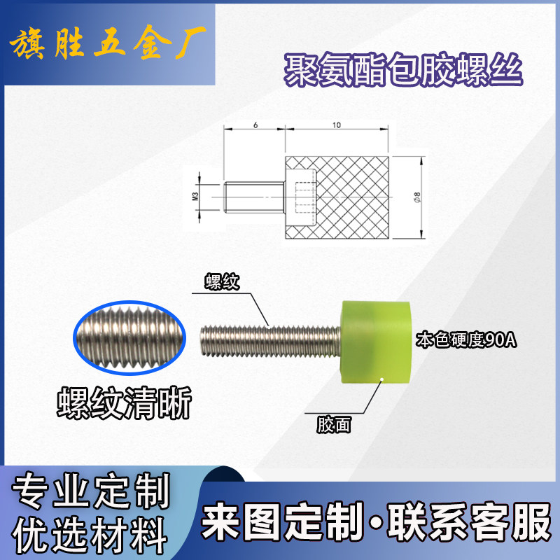 M3M4M5M6M8M10聚氨酯包胶螺丝减震内六角不锈钢螺杆防撞缓冲螺栓,淘宝优惠券,粉丝福利购,淘宝优惠卷
