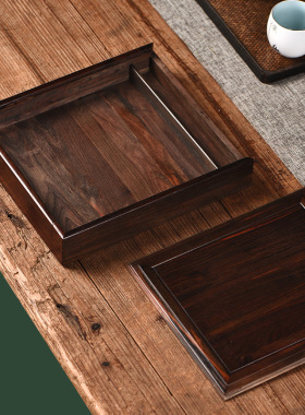 缅甸花梨木普洱茶收纳盒红木开茶盘茶饼分茶盘实木撬茶盘拆茶工具