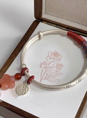 正品祥云纯银手镯女足银9999实心