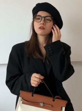 贝雷帽显瘦澳洲全羊毛纯色大头围