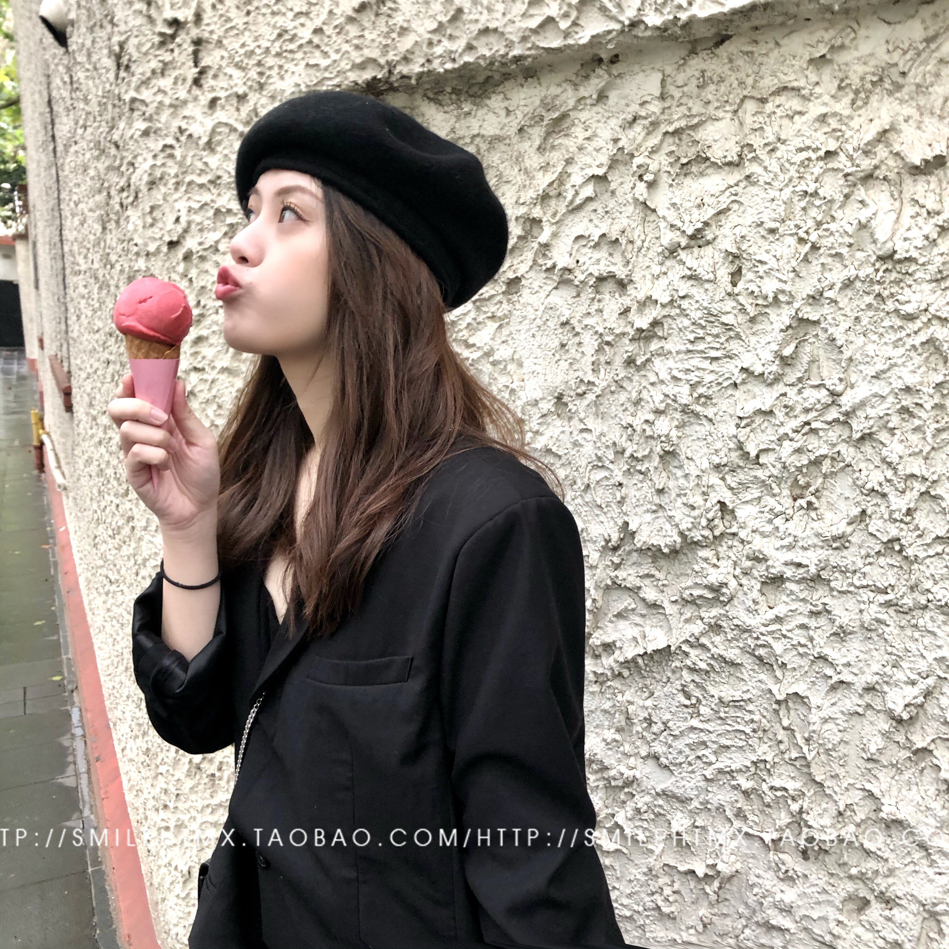 Internet celebrity wide-brimmed three-dimensional wool upgraded printmaker hat