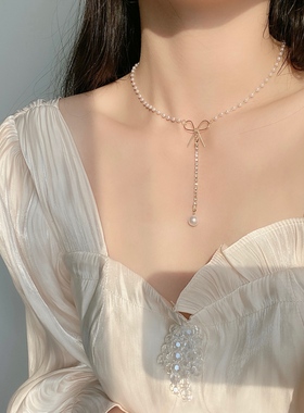 仙女ins冷淡风气质简约珍珠项链