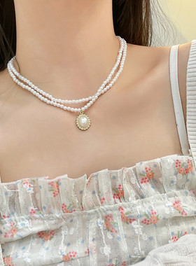 复古巴洛克宫廷风双层珍珠项链