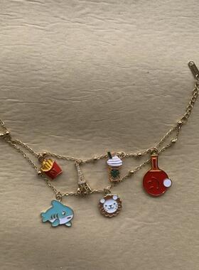 莎头手链王楚钦孙颖莎乒乓球运动员薯条派应援周边高颜值小众手饰