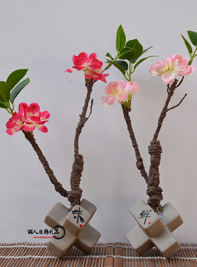 发财树假花迎客松装饰摆盘