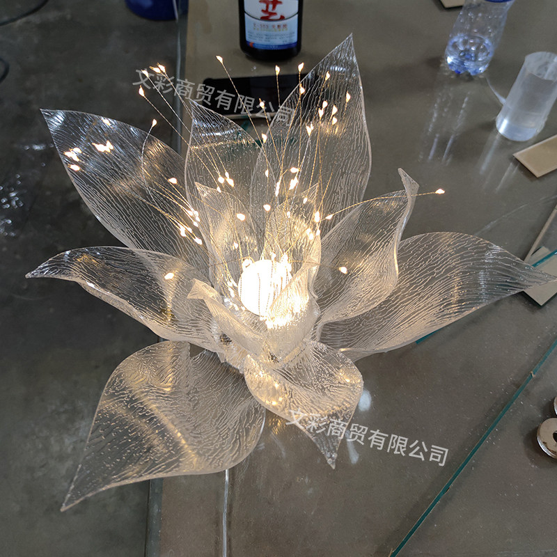 公园景区LED发光路引灯手工亚克力花瓣装饰美陈花朵橱窗设计道具,淘宝优惠券,粉丝福利购,淘宝优惠卷