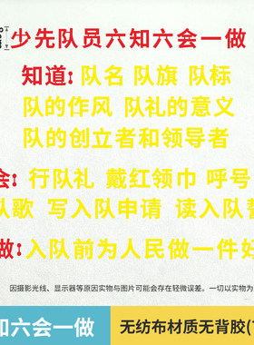 走廊材料少先队员教室建队日墙贴教室红领巾心向党六知六会黑板报