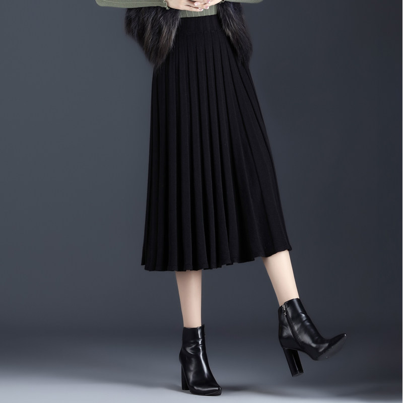 2022秋冬a字百搭毛线子女配半身裙 曲爱婷女装半身裙