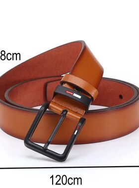 Men's PU Leather Alloy Pin Square Buckle Belt BusinessLeisur