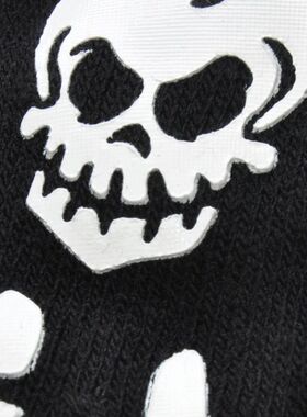 Unisex Adult Halloween Skeleton Skull Half Finger Gloves Glo