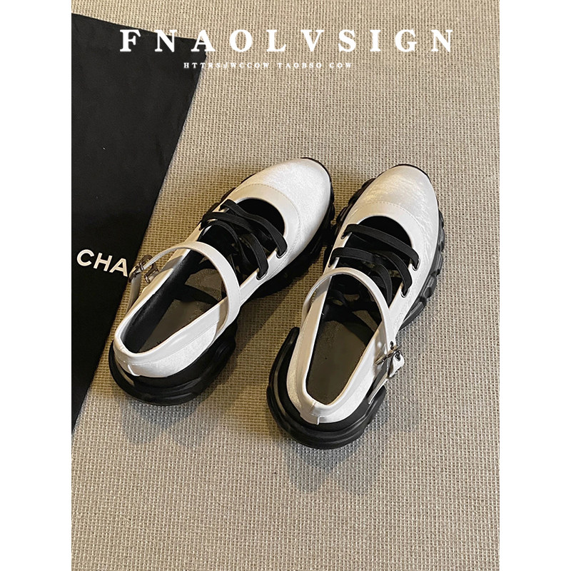 羊皮版~厚底增高芭蕾风玛丽珍鞋女冬季新款交叉弹力带小个子单鞋,淘宝优惠券,粉丝福利购,淘宝优惠卷