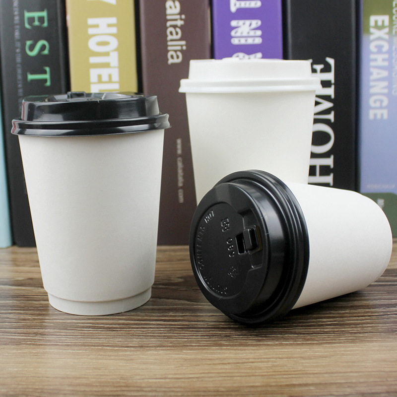 Disposable leak-proof double-layer paper cup hot drink packaging cup