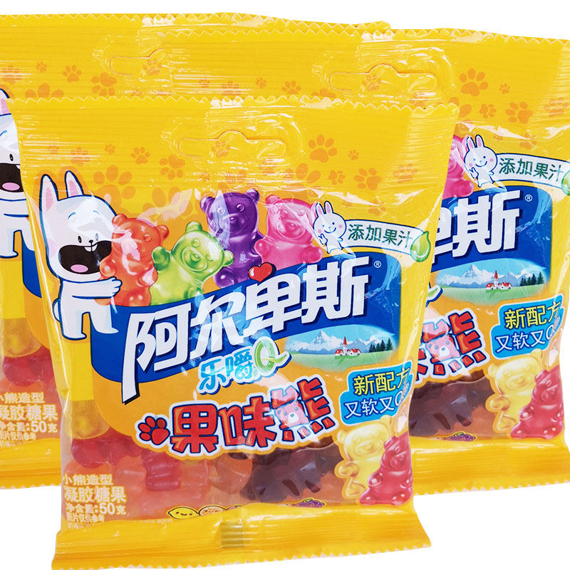 阿尔卑斯乐嚼QQ糖50g*3袋果汁橡皮糖果味熊可乐软糖儿童休闲零食,淘宝优惠券,粉丝福利购,淘宝优惠卷