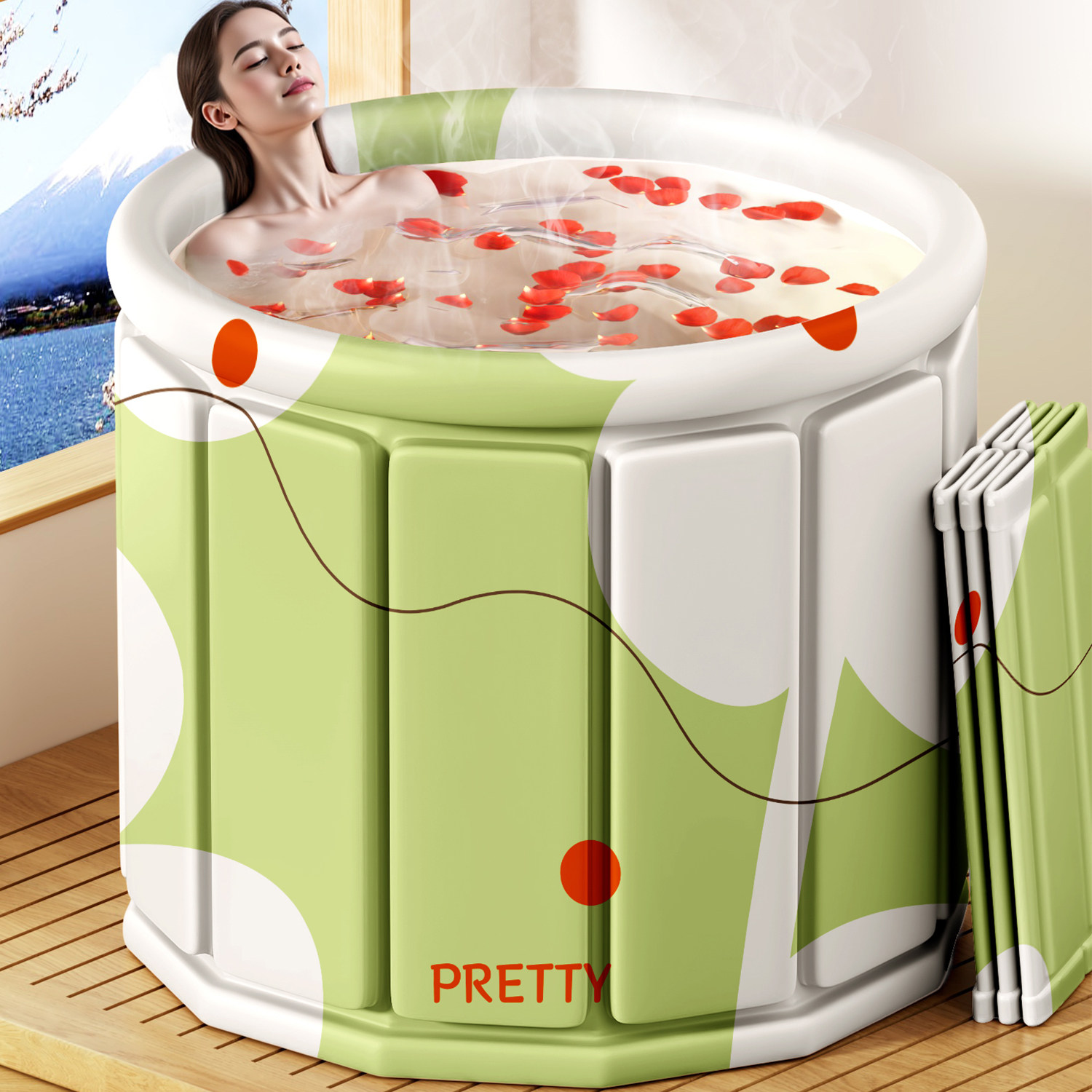 日本泡澡桶大人折叠家用洗澡桶儿童成人专用浴缸泡浴桶可坐沐浴盆,淘宝优惠券,粉丝福利购,淘宝优惠卷