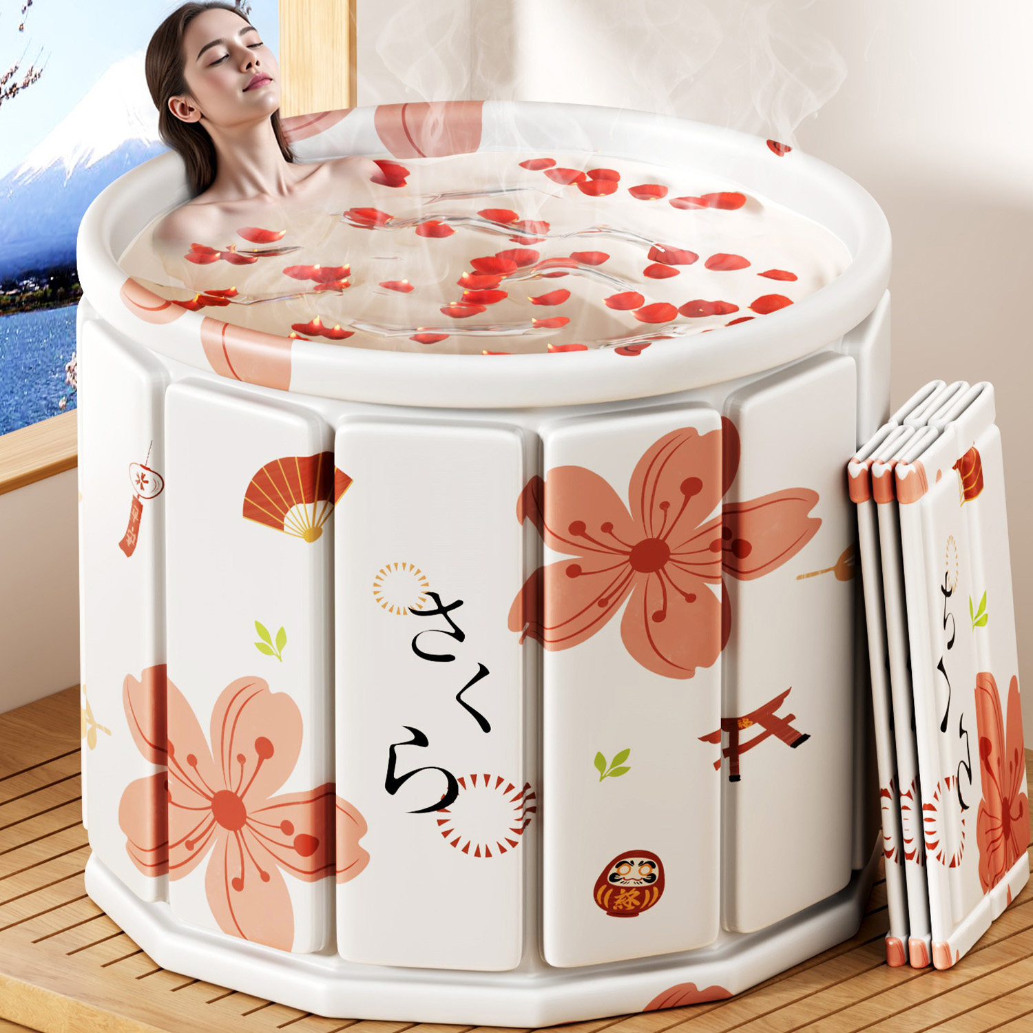 日本泡澡桶折叠大人家用洗澡桶儿童成人专用浴缸泡浴桶可坐沐浴盆,淘宝优惠券,粉丝福利购,淘宝优惠卷