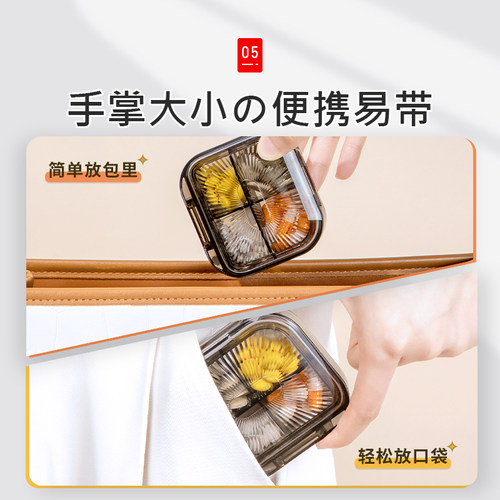 日本小药盒便携分装式药丸药片盒子随身一日三餐迷你药物密封防潮 - 图3