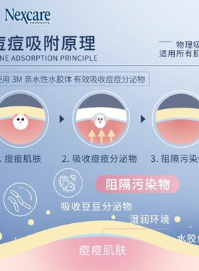 3M耐适康人工皮大片装夜用轻薄痘痘贴去痘遮瑕贴修复祛痘面部护理