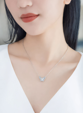「蝶舞芳华」S925纯银蝴蝶吊坠项链女节日生日礼物送女友爱人闺蜜