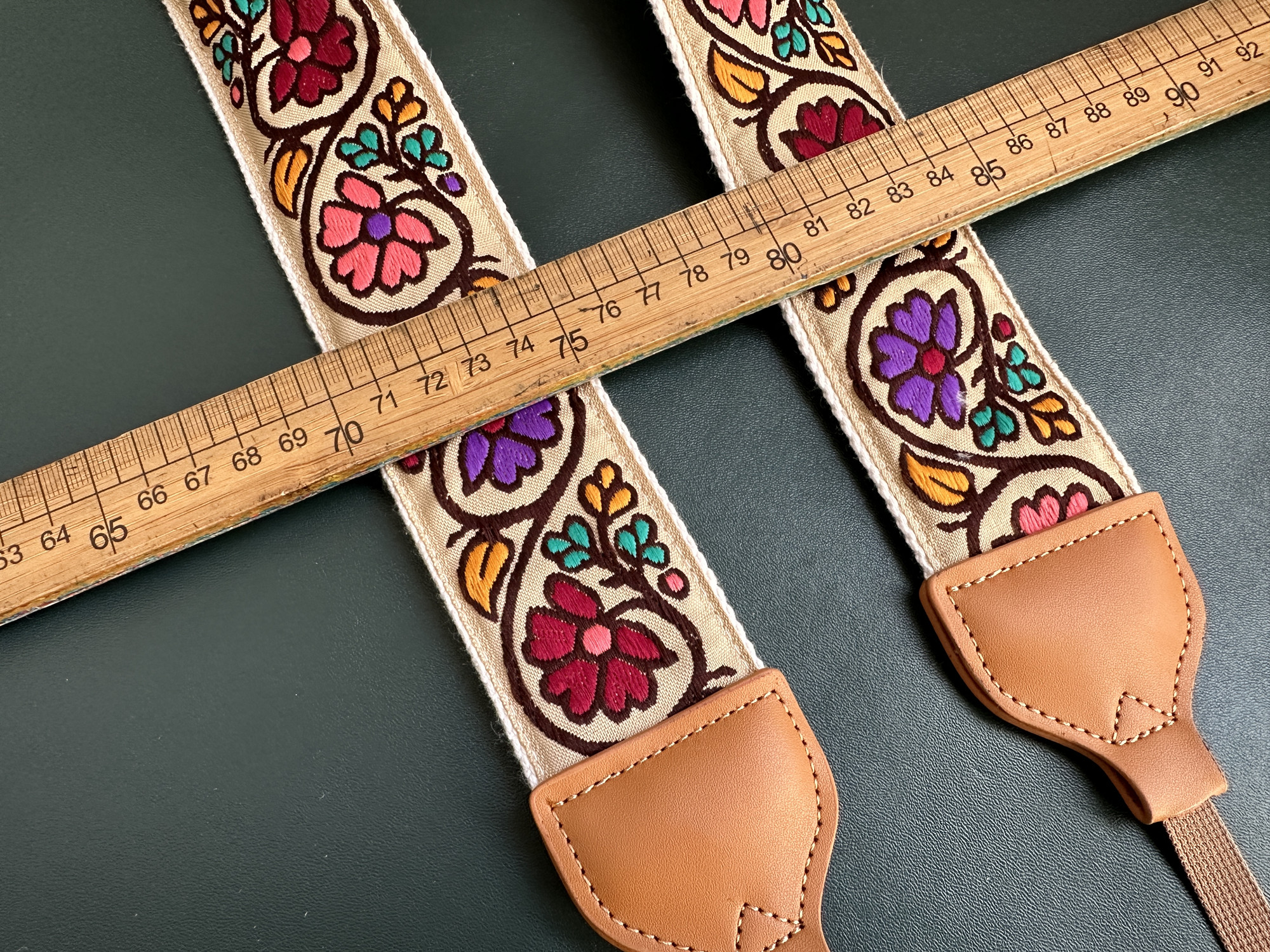 五彩斑斓的花高档绣花加宽加长通用相机背带CAMERA STRAP - 图2