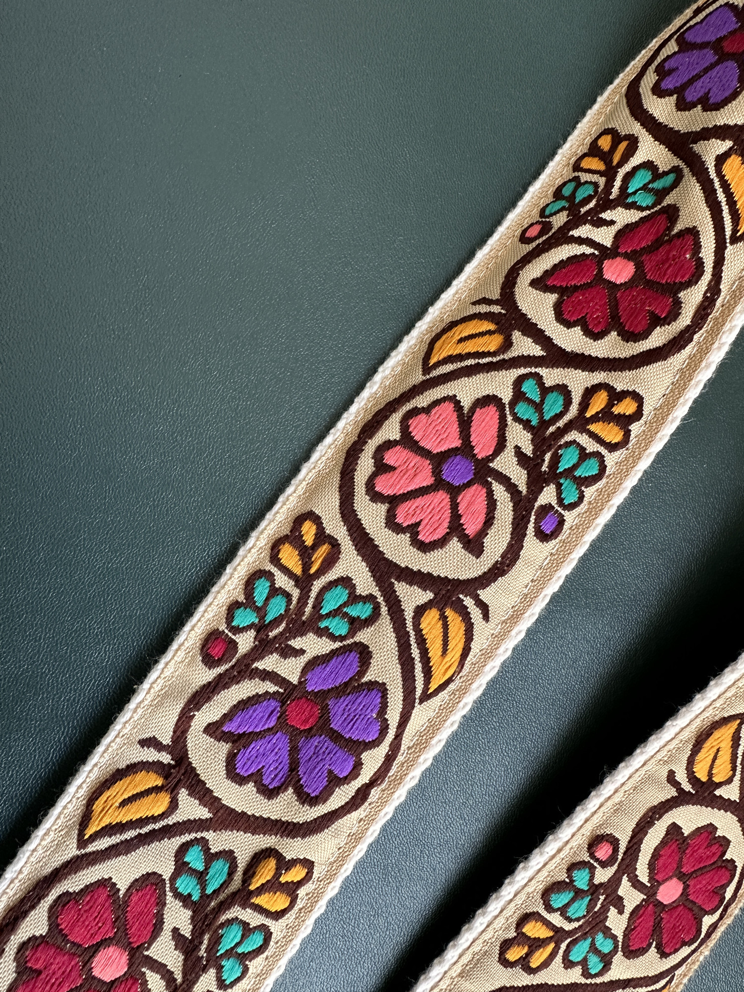 五彩斑斓的花高档绣花加宽加长通用相机背带CAMERA STRAP - 图3