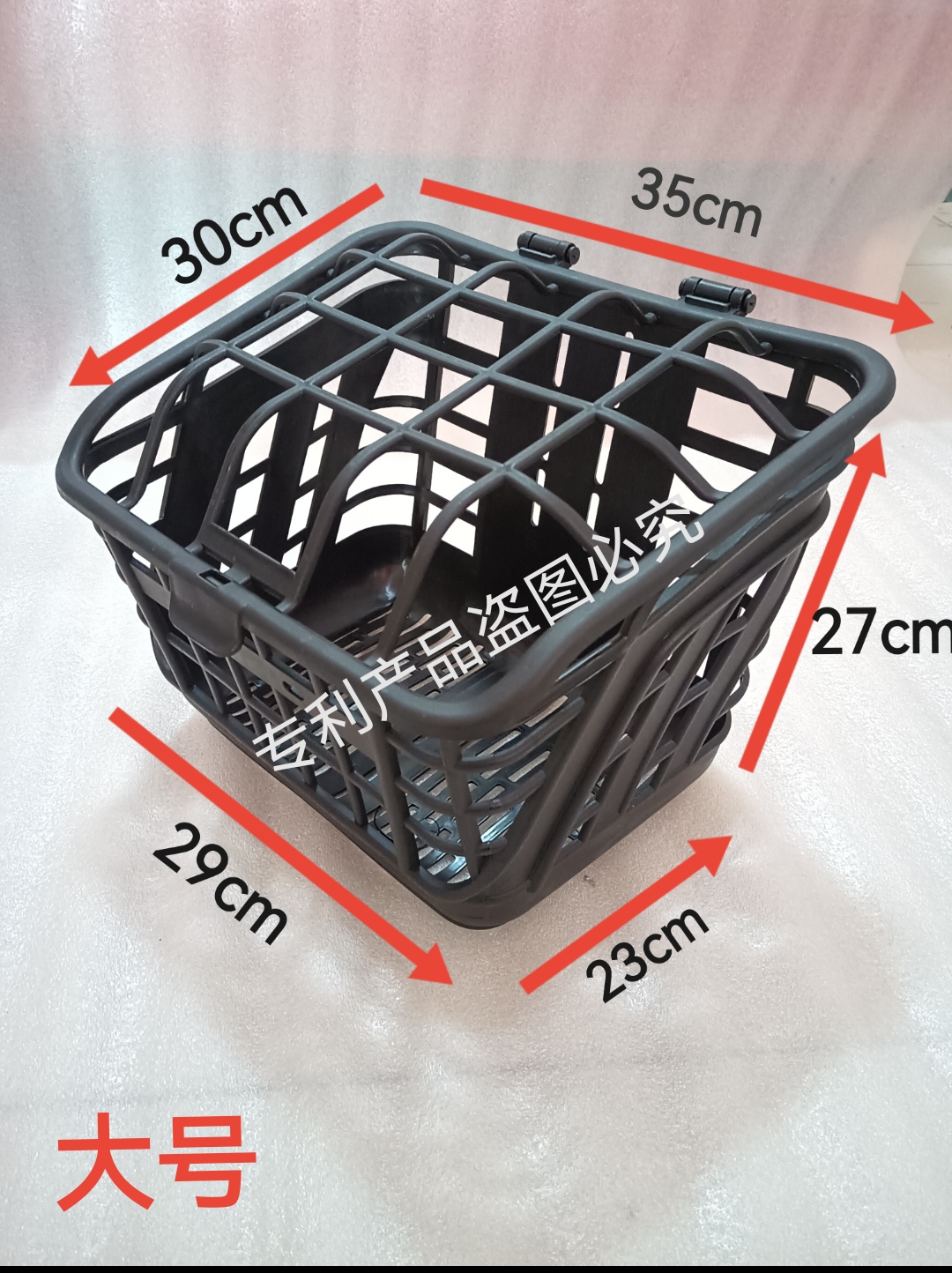 电动车筐车篮电瓶车自行车筐菜篮加大通用带盖前后置车筐塑料防水 - 图1