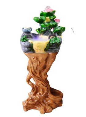 根雕摆件天然树根假山流水喷泉轮仿木创意树脂工艺品底座盆景花架