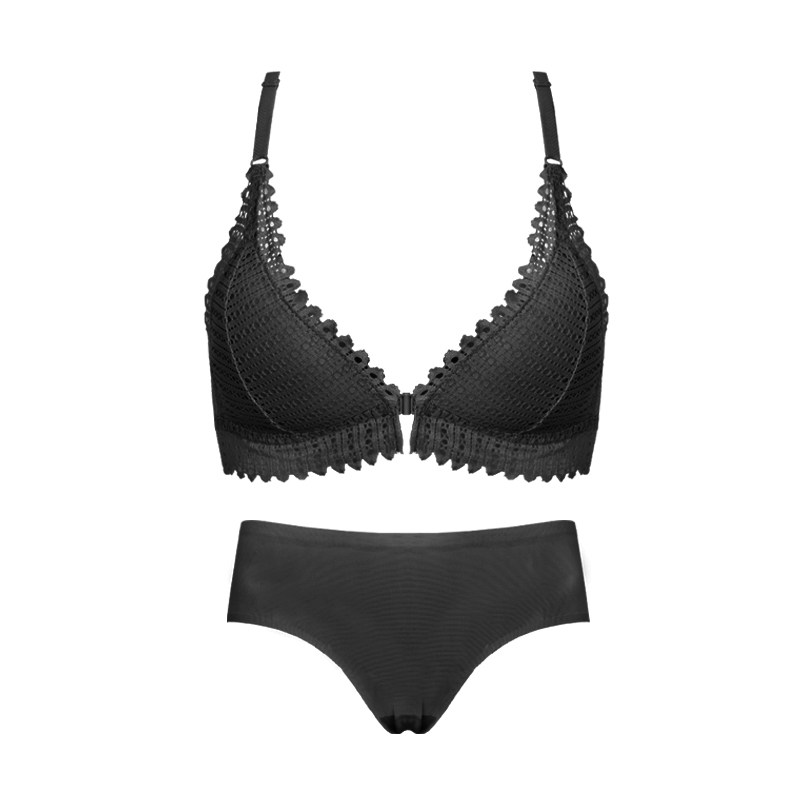 前扣式薄款性感内衣少女法式文胸罩 多情猫文胸