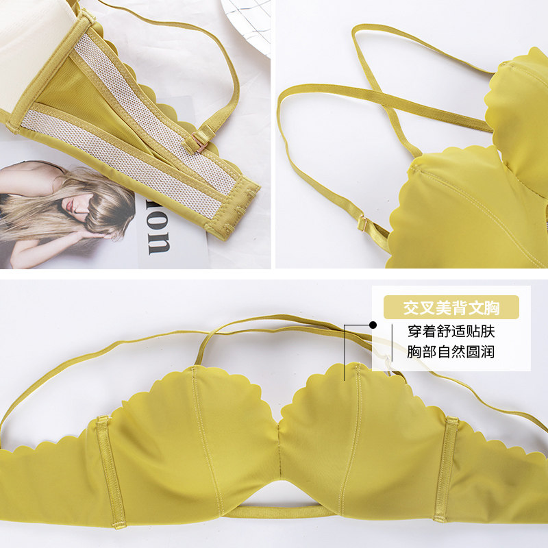 肩带防滑聚拢无钢圈文胸套装小胸罩 多情猫文胸
