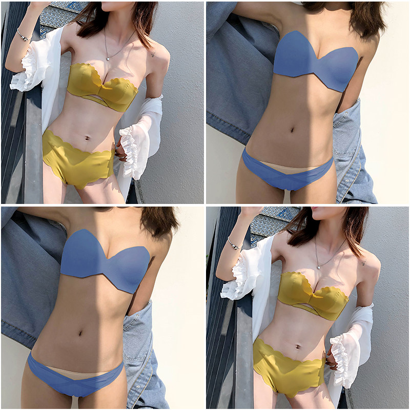 肩带防滑聚拢无钢圈文胸套装小胸罩 多情猫文胸