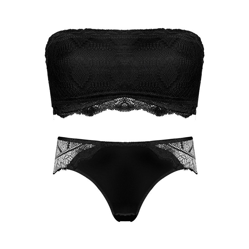 无肩带内衣女美背白色超薄款裹胸 多情猫文胸