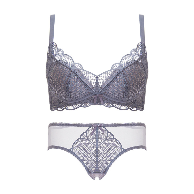 蕾丝女士无钢圈调整型收副乳内衣 多情猫文胸