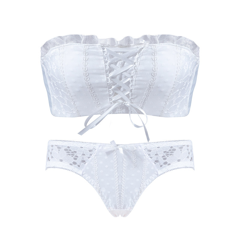 肩带白色抹胸式裹胸罩多情猫文胸 多情猫文胸