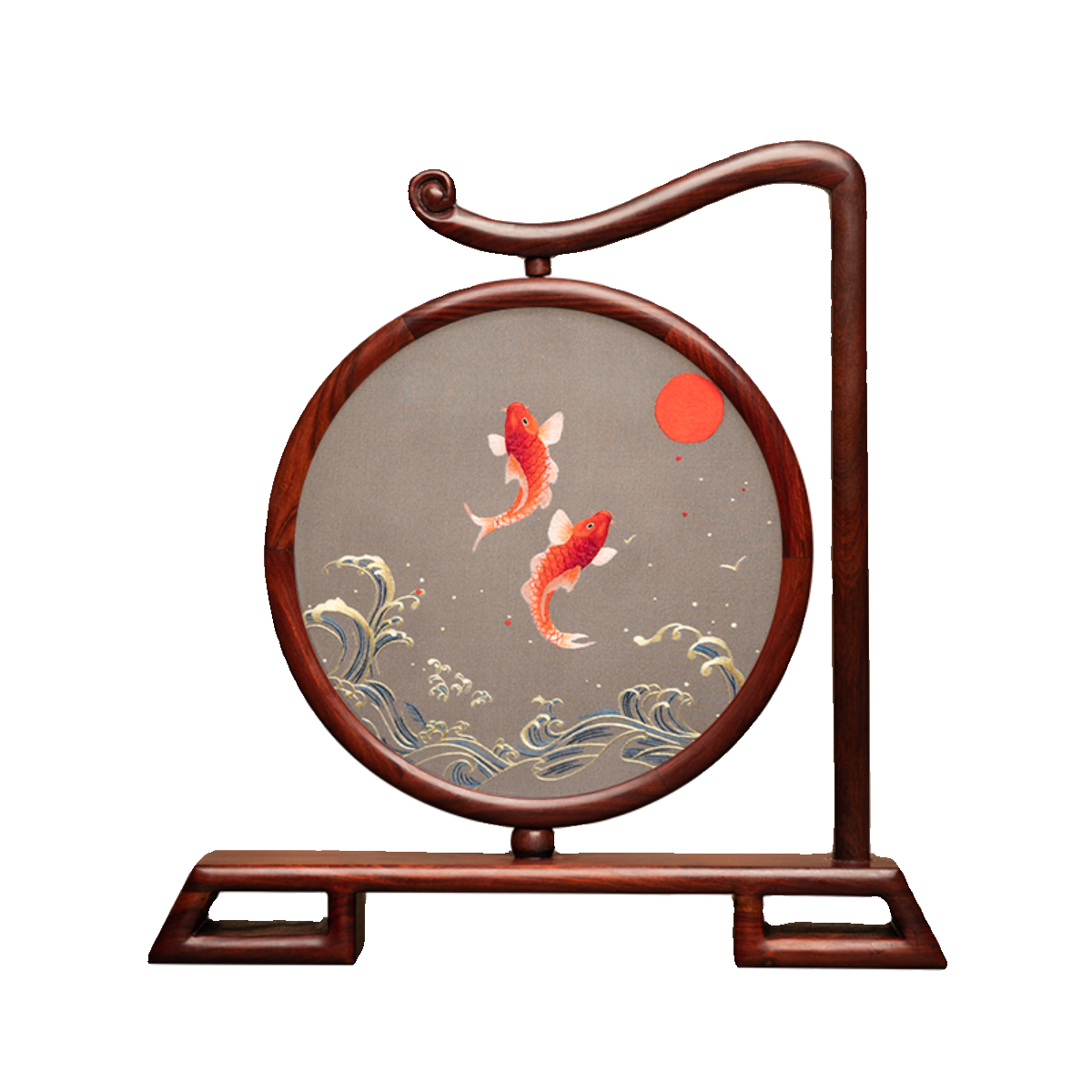 苏州刺绣摆件中式客厅装饰摆台绣美特色手工艺礼品送朋友纪念礼物