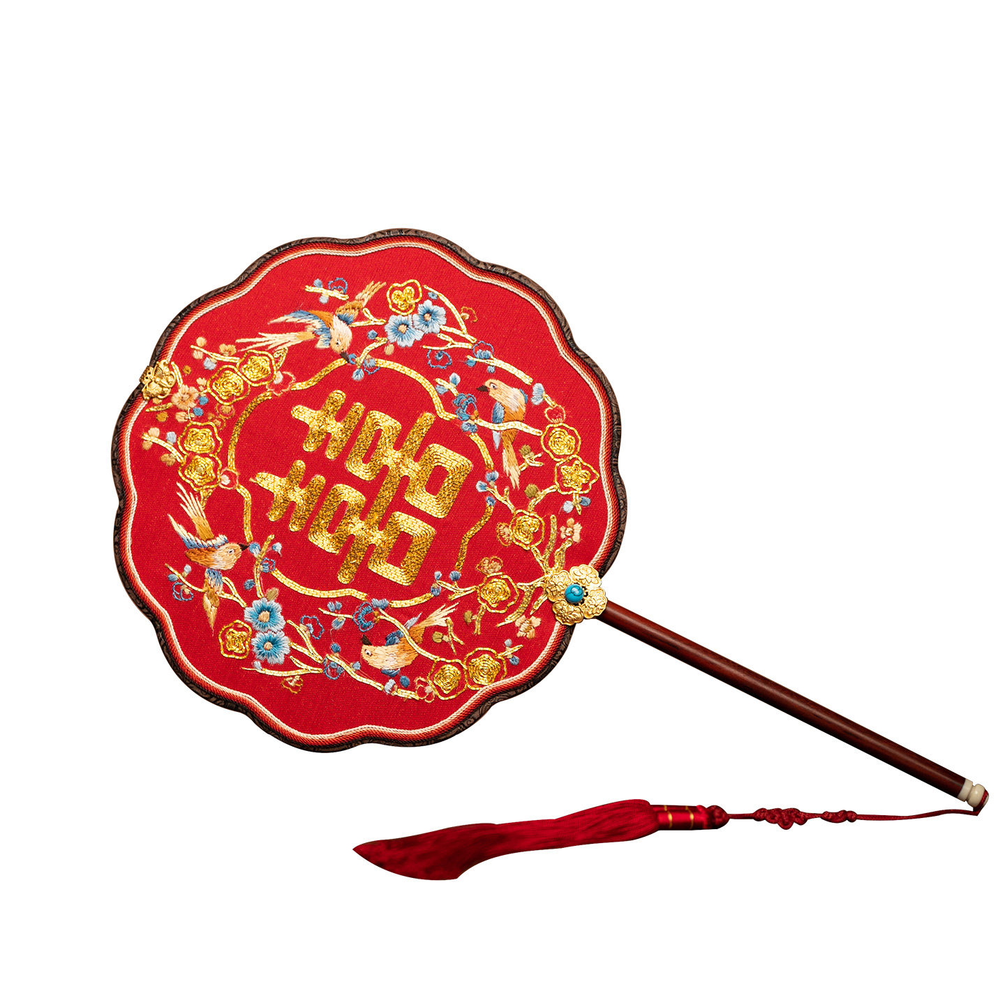 苏州刺绣中式喜扇新娘婚扇手工盘金绣扇子国风特色绣美工艺扇成品,淘宝优惠券,粉丝福利购,淘宝优惠卷