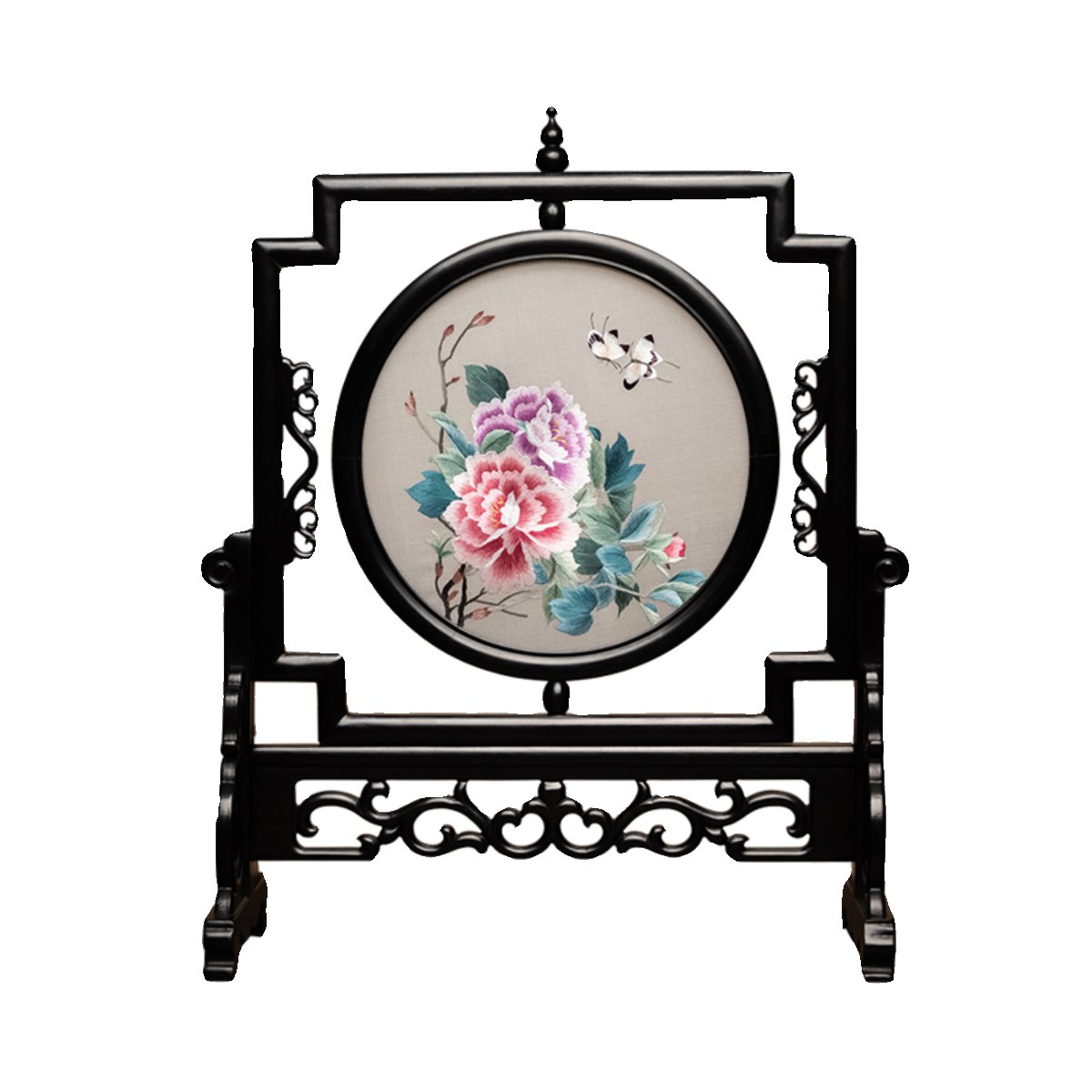 苏州绣美摆件中国风客厅装饰摆台特色双面刺绣工艺礼品送领导同事