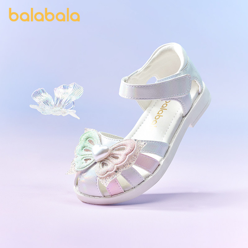巴拉巴拉女童凉鞋儿童蝴蝶公主鞋宝宝童鞋夏季新款鞋子包头软底小,淘宝优惠券,粉丝福利购,淘宝优惠卷