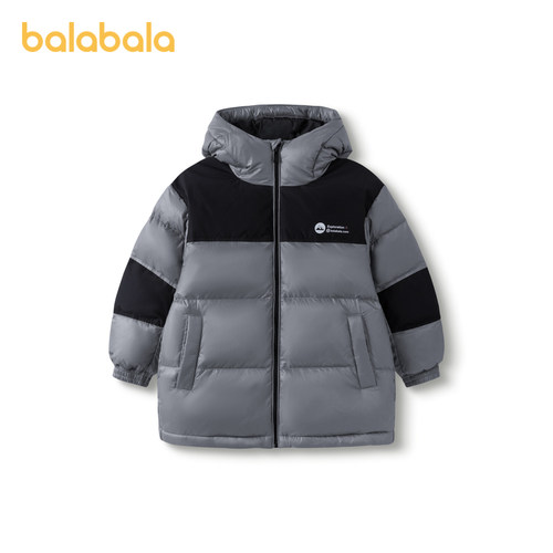巴拉巴拉男童女童羽绒服中大童连帽中长款外套2025冬装新款童装厚 - 图3