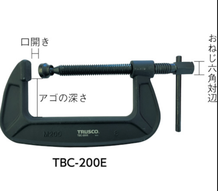 日本TRUSCO/中山TBC-150E G/F型夹具万力夹夹持工具490-1495 - 图3