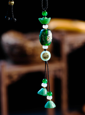 缘本平安扣仿玉女毛衣链子