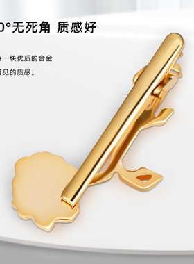 金色玫瑰花新郎西装领夹礼盒装