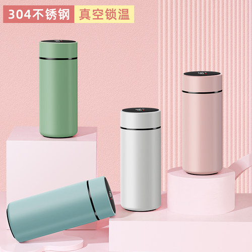 智能316不锈钢保温杯女生便携小巧可爱水杯车载泡茶杯子批量刻字 - 图1