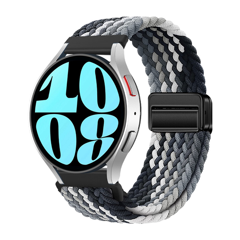 适用三星手表表带Watch7/FE/6/5Pro尼龙编织磁吸s3/4classic腕带智能Galaxy运动Gear替换S3表链Active1/2配件 - 图3