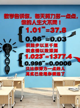 初中小学数学公式大全挂图班级布置教室文化墙面装饰励志标语墙贴