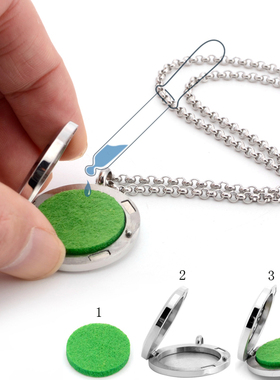 钛钢镂空扩香精油项链曼陀罗吊坠