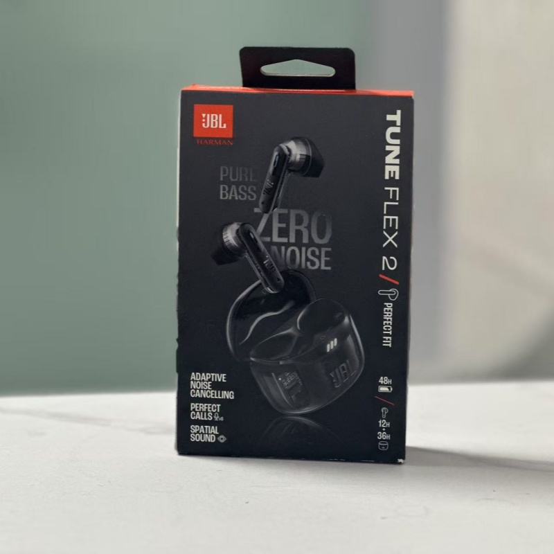 JBL TUNE FLEX2晶噪豆二代半入耳式降噪蓝牙透明真无线耳机小晶豆 - 图1