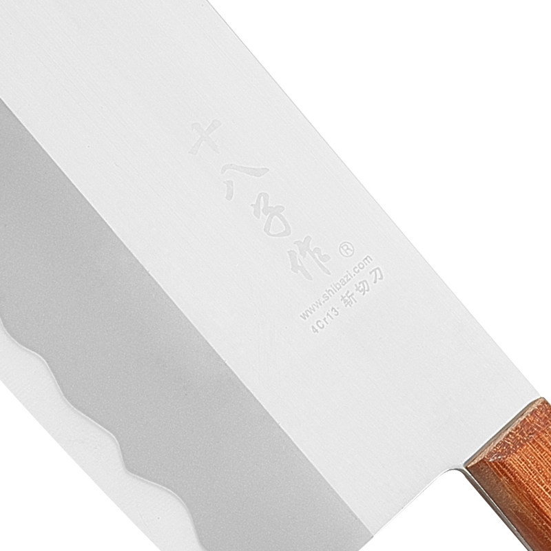 十八子作中华庖丁菜刀木柄防滑斩切刀不锈钢厨师刀文武刀阳江_虎窝淘