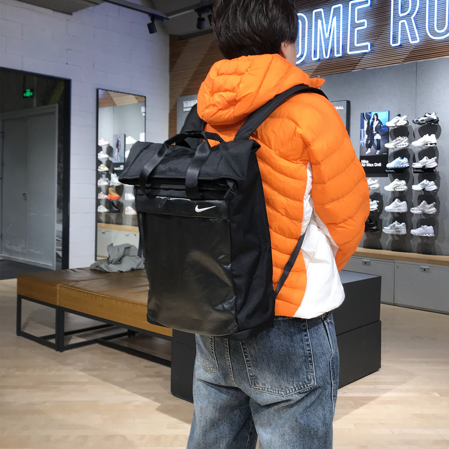 耐克NIKE休闲运动旅行手提双肩背包学生书包电脑包男女BA6173-010-图1