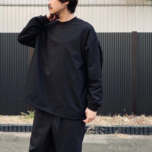 26SS DW39定番TECH DRAWSTRING运动抗皱纯色抽绳圆领长袖T恤男女 - 图1